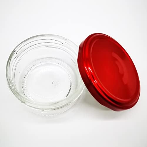 דלוב [8-מארז] מיכל רוטב לסלט זכוכית בגודל 3.5 גרם לדרך-מיכלי אחסון מזון מיני-מיכלי תבלין קטנים עם מכסי בורג אטומים לדליפה-סט כוסות רוטב